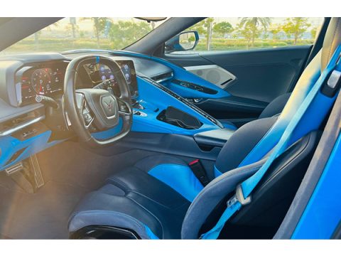Rent Hire Corvette in Dubai UAE Sports Car Blue