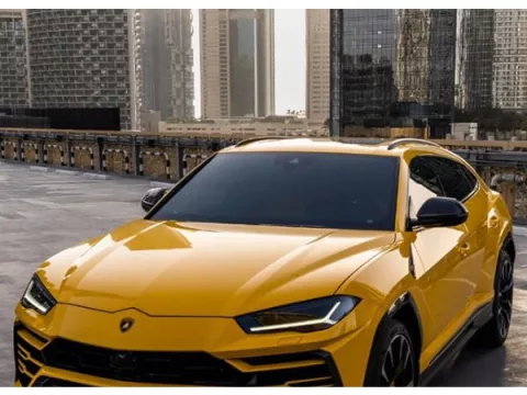 Rent Lamborghini URUS Yellow Sports SUV Car in Dubai UAE