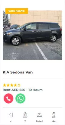 Rent KIA Sedona Van in Dubai Abu Dhabi Sharjah UAE